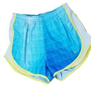 Nike Athletic Blue & Yellow Checked Shorts